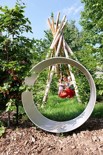 Außengelände der FRÖBEL-Kinderkrippe Leutstettener Straße, München
