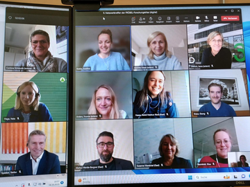 Screenshot: Die Partnerinnen und Partner des FRÖBEL-Forschungs- und Hochschulnetzwerks beim Treffen per Videokonferenz. 