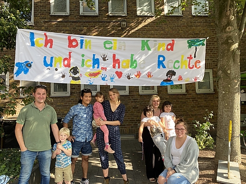 Weltkindertag 2020: Im FRÖBEL-Kindergarten An St. Peter entstand dieses Banner