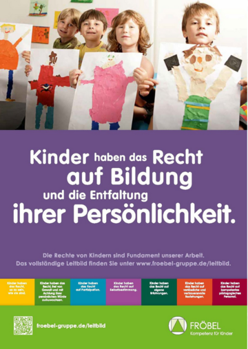 Motiv aus dem FRÖBEL-Leitbild: "Kinder haben das Recht auf Bildung und Entfaltung ihrer Persönlichkeit."
