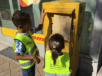 Kinder aus dem FRÖBEL-Kindergarten Kindervilla schicken ihre Ideen an die Kinderkommission im Deutschen Bundestag.
