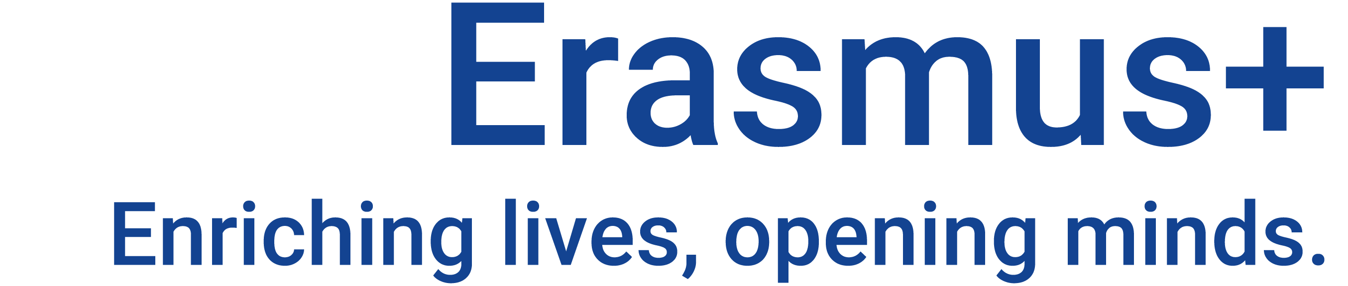 Logo blau, Erasmus+, Enrichting lives, opening minds.