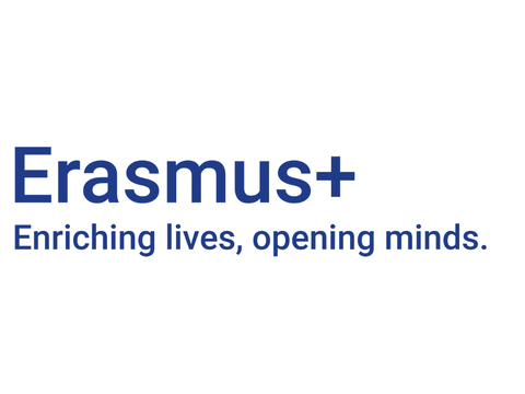 Logo blau, Erasmus+, Enrichting lives, opening minds.