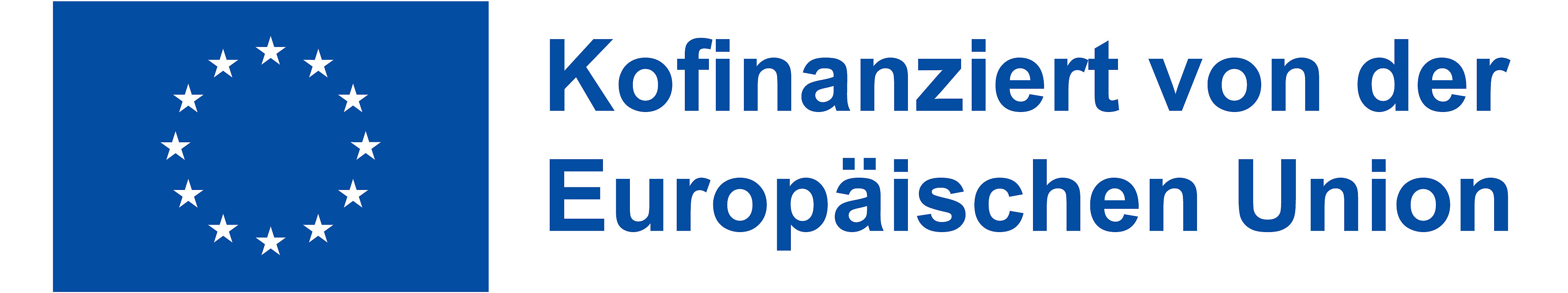 Logo blau mit EU-Flagge, Kofinanziert von der Europäischen Union