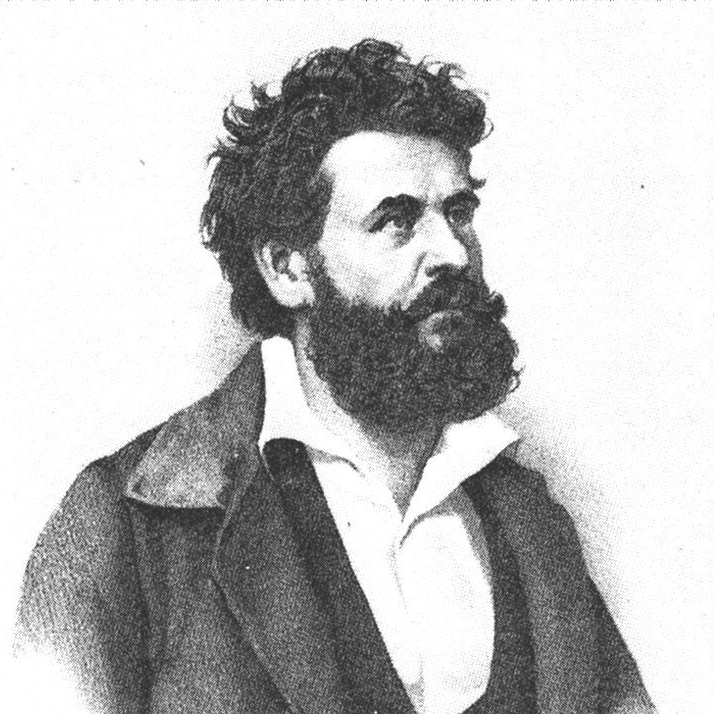 Carl Ferdinand Julius Fröbel im Jahr 1848 (von Valentin Schertle - Zentralbibliothek Zürich, gemeinfrei)