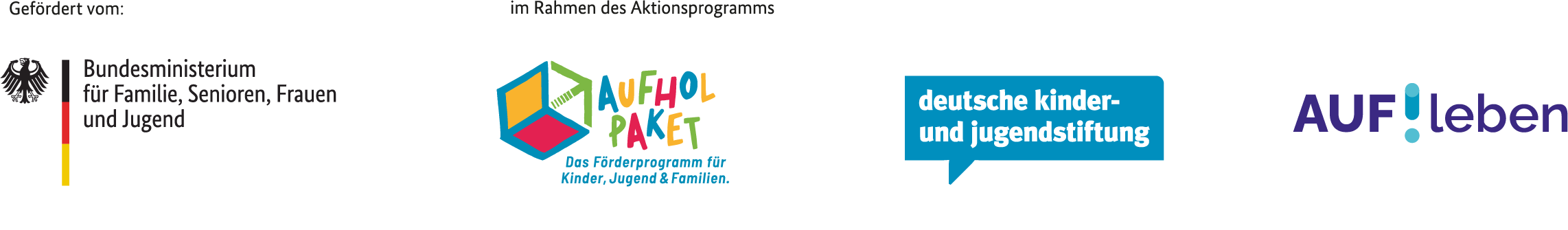 Logos der Förderer des Programms AUF!leben - Zukunft ist jetzt.